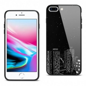 iPhone 8 Plus Hard Glass Design TPU Case With Night Design