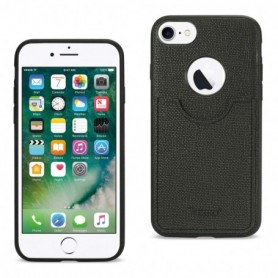 iPhone 7/8/SE2 Anti-Slip Texture Protector Cover With Card Slot In Black