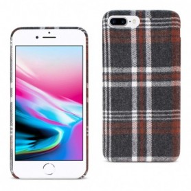 iPhone 8 Plus Checked Fabric Case In Brown