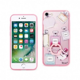 iPhone 7/8/SE2 Perfume Design Clear Case With Rotating Ring Stand Holder In Mix