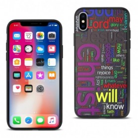 IPHONE X DESIGN TPU CASE WITH VIBRANT WORD CLOUD JESUS LETTERS
