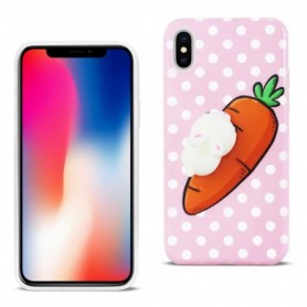 iPhone X Tpu Design Case With  3D Soft Silicone Poke Squishy Rabbit