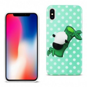 iPhone X Tpu Design Case With  3D Soft Silicone Poke Squishy Panda