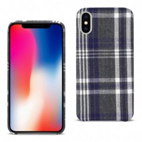 iPhone X/iPhone XS Checked Fabric Case In Black