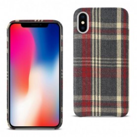 iPhone X/iPhone XS Checked Fabric Case In Red