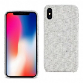 iPhone X Herringbone Fabric In Light Gray
