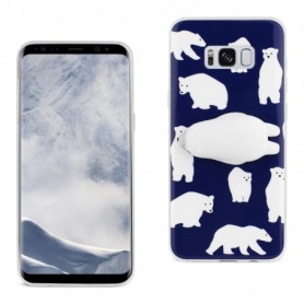 Samsung Galaxy S8 Edge TPU Design Case With  3D Soft Silicone Poke Squishy Polar Bear