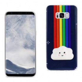 Samsung Galaxy S8 Edge TPU Design Case With  3D Soft Silicone Poke Squishy Rainbow Cloud