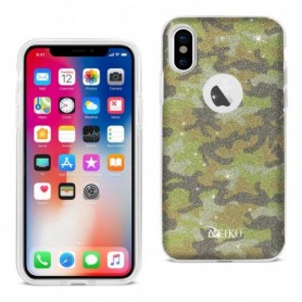 IPHONE X SHINE GLITTER SHIMMER CAMOUFLAGE HYBRID CASE IN YELLOW