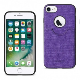 iPhone 7/8/SE2 Anti-Slip Texture Protector Cover With Card Slot In Purple