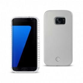 SAMSUNG GALAXY S7 EDGE LED SELFIE LIGHT UP ILLUMINATED CASE IN SILVER