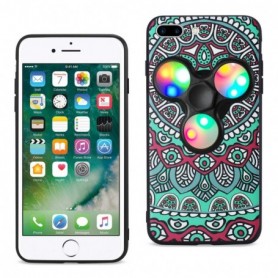 Design The Inspiration Of Peacock iPhone 7 Plus Case With Led Fidget Spinner Clip On In Teal