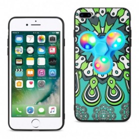 Design The Inspiration Of Peacock iPhone 7 Plus Case With Led Fidget Spinner In Turquoise