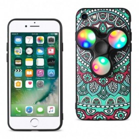 iPhone 7/8/SE2 Case Design The Inspiration Of Peacock With Led Fidget Spinner Clip On In Teal