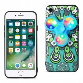iPhone 7/8/SE2 Case Design The Inspiration Of Peacock With Led Fidget Spinner Clip On In Turquoise