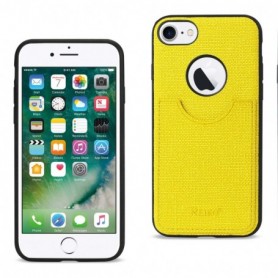 iPhone 7/8/SE2 Anti-Slip Texture Protector Cover With Card Slot In Yellow