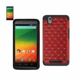 ZTE ZMAX DIAMOND CASES-BLACK RED