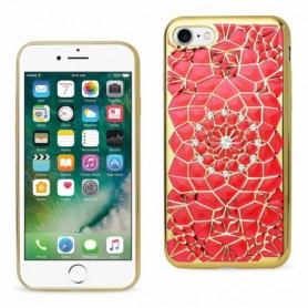 iPhone 7/8/SE2 Soft TPU Case With Sparkling Diamond Sunflower Design In Red