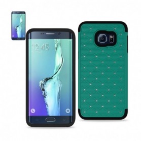 SAMSUNG GALAXY S6 EDGE PLUS DIAMOND CASES-BLACK GREEN