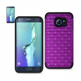 SAMSUNG GALAXY S6 EDGE PLUS DIAMOND CASES-BLACK PURPLE