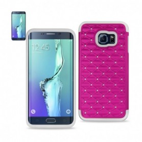 SAMSUNG GALAXY S6 EDGE PLUS DIAMOND CASES-WHITE HOT PINK