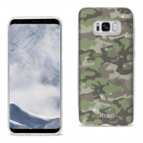 SAMSUNG GALAXY S8 EDGE/ S8 PLUS SHINE GLITTER SHIMMER CAMOUFLAGE HYBRID CASE IN GREEN