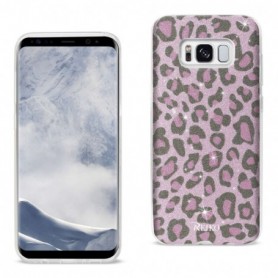 SAMSUNG GALAXY S8 EDGE/ S8 PLUS SHINE GLITTER SHIMMER LEOPARD HYBRID CASE IN PINK