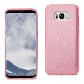 SAMSUNG GALAXY S8 EDGE/ S8 PLUS SHINE GLITTER SHIMMER LEOPARD HYBRID CASE IN PINK
