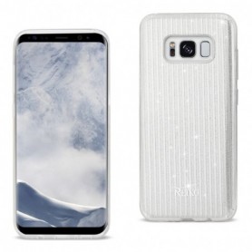 SAMSUNG GALAXY S8 EDGE/ S8 PLUS SHINE GLITTER SHIMMER STRIPE HYBRID CASE IN LINEAR SILVER