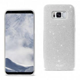 SAMSUNG GALAXY S8 EDGE/ S8 PLUS SHINE GLITTER SHIMMER LEOPARD HYBRID CASE IN SILVER