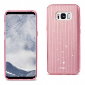 SAMSUNG GALAXY S8 EDGE/ S8 PLUS SHINE GLITTER SHIMMER STRIPE HYBRID CASE IN LINEAR PINK