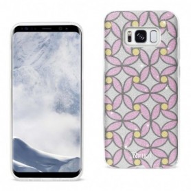 SAMSUNG GALAXY S8/ SM SHINE GLITTER SHIMMER FLOWER HYBRID CASE IN FLOWER PINK