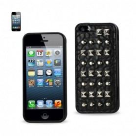 APPLE IPHONE 5/5S/SE LEATHER TEXURE CASES-BLACK