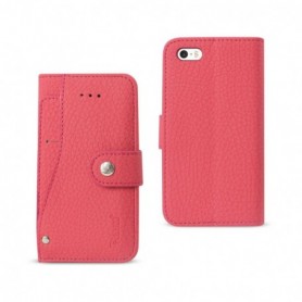 APPLE IPHONE 5/5S/SE FOLIO WALLET CASES-HOT PINK