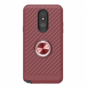 LG STYLO 5 Case with Ring Holder In Dark Red