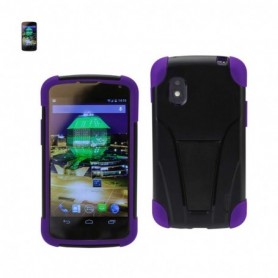 LG NEXUS 4 KICKSTAND CASES-BLACK PURPLE