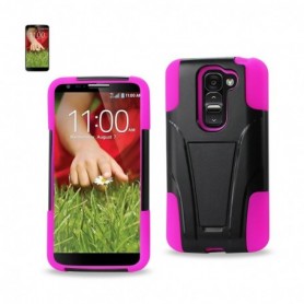LG G2 MINI KICKSTAND CASES-HOT PINK BLACK