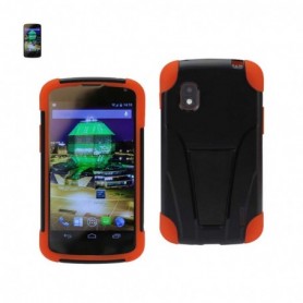 LG NEXUS 4 KICKSTAND CASES-BLACK ORANGE
