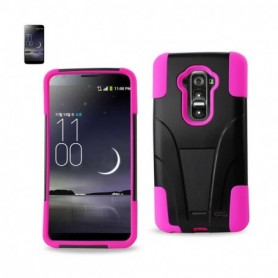 LG G FLEX KICKSTAND CASES-HOT PINK BLACK