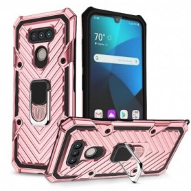 Kickstand Anti-Shock And Anti Falling Case for LG HARMONY 4 In Rose Gold
