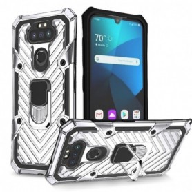 Kickstand Anti-Shock And Anti Falling Case for LG ARISTO 5 In Silver