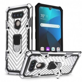 Kickstand Anti-Shock And Anti Falling Case for LG HARMONY 4 In Silver