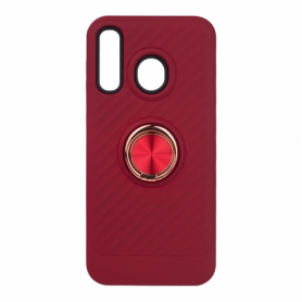 SAMSUNG GALAXY A20 Case with Ring Holder In Dark Red
