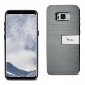 SAMSUNG S8 EDGE/ S8 PLUS SLIM ARMOR HYBRID CASE WITH CARD HOLDER AND KICKSTAND IN GREY