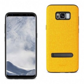 SAMSUNG GALAXY S8/ SM DENIM TEXTURE TPU PROTECTOR COVER IN YELLOW