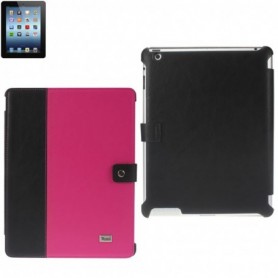 APPLE IPAD 3 FOLIO WALLET CASES-BLACK HOT PINK