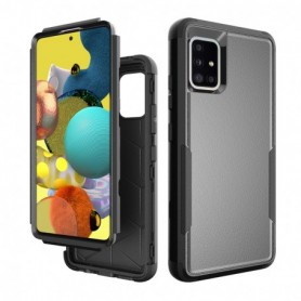 3in1 Hybrid Heavy Duty Defender Rugged Armor Military Grade Case For SAMSUNG GALAXY A51 5G In Black