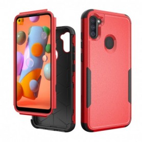 3in1 Hybrid Heavy Duty Defender Rugged Armor Military Grade Case For SAMSUNG GALAXY A11 In Red