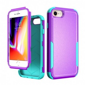 3in1 Hybrid Heavy Duty Defender Rugged Armor Military Grade Case For APPLE IPHONE SE2/7/8 In Purple