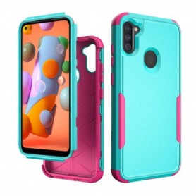 3in1 Hybrid Heavy Duty Defender Rugged Armor Military Grade Case For SAMSUNG GALAXY A11 In Green